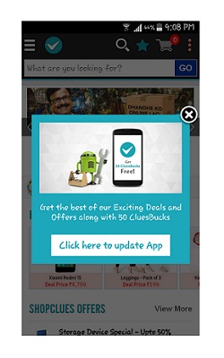 India Desire : Shopclues Cluebucks Offer: Get 50 Cluebucks On Update Your Shopclues App